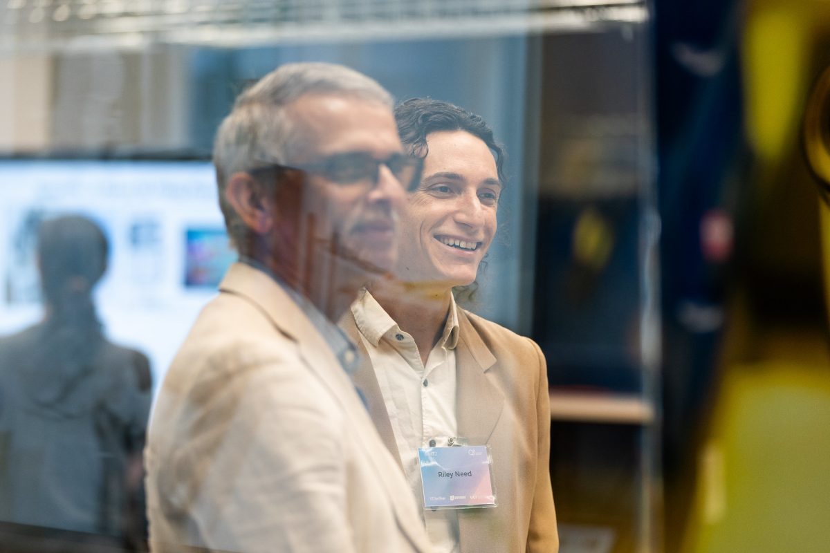 Riley Need with Ramesh Rao, the director of UC San Diego's Qualcomm Institute